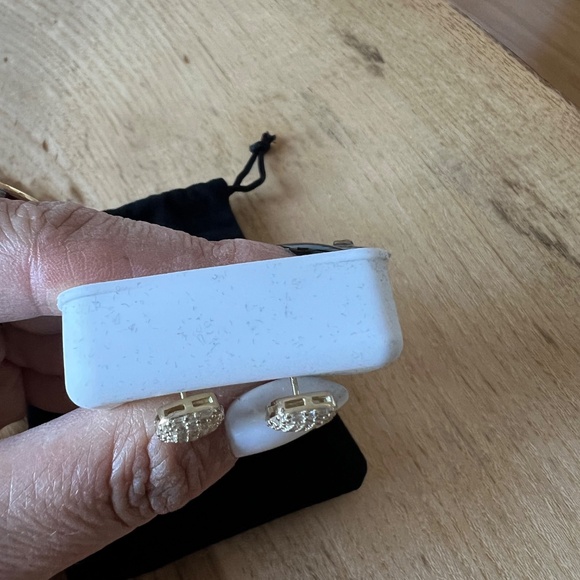 Moissanite Rounded Square Earrings 0.36 CTW, VVS D Color – 925 Silver, Gold - Picture 4 of 6